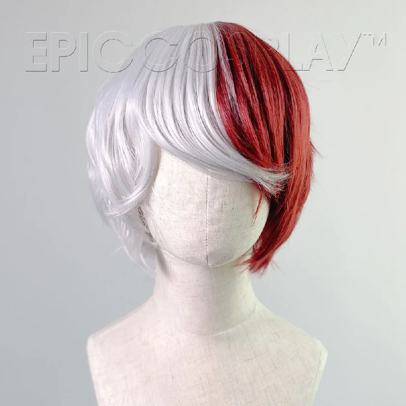 Aether - Silvery Grey and Dark Red Wig