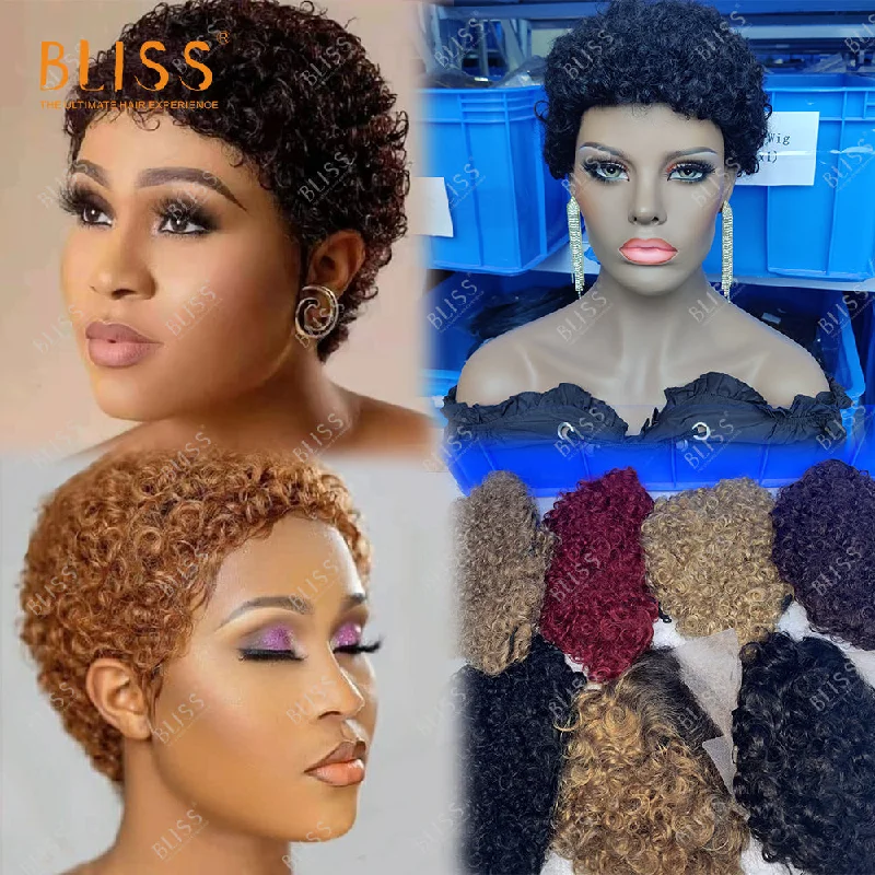 Bliss Cheap Short Pixie Wigs Short Pixie Cut Human Hair Wigs Brazilian Short Wigs