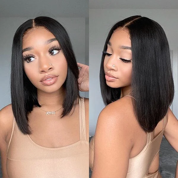 Luvme Hair Beginner Friendly Glueless Silky Blunt Cut 4x4 Closure Bob Wig 100% Human Hair | Upgraded 2.0