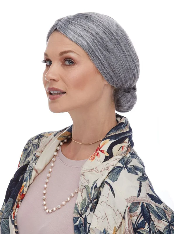 Granny with Bun - Synthetic Wig