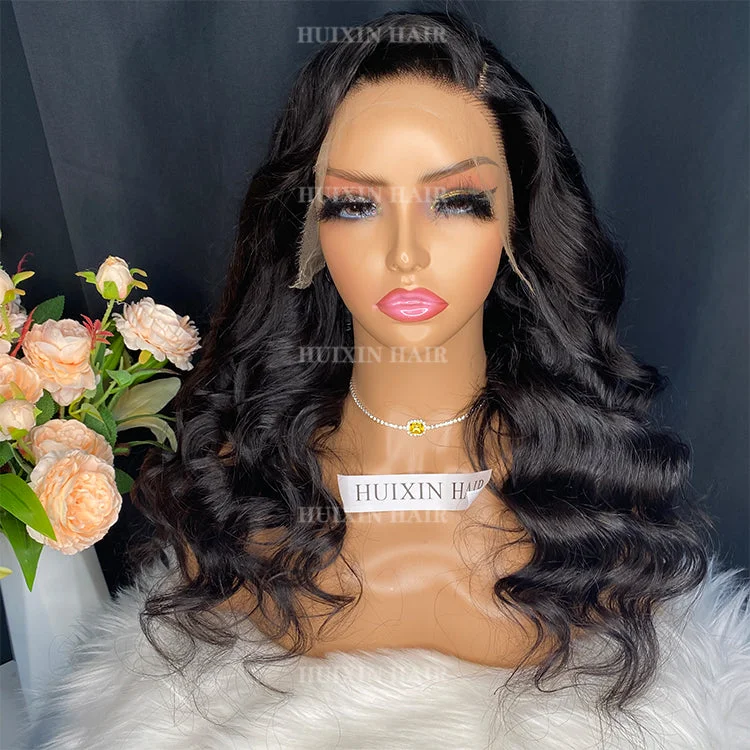 huixin hair Brazilian 100% Unprocessed Virgin remy Human Hair raw body wave 13x4 hd lace frontal wig