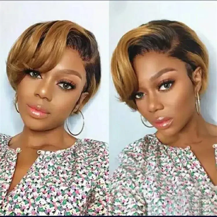 13*4 lace front pixie straight wig