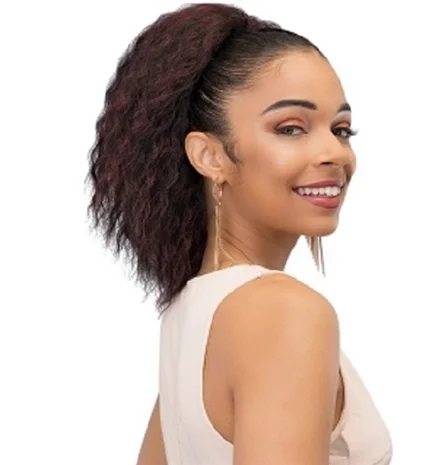 JANET COLLECTION SHORT KINKY STRAIGHT SYNTHETIC DRAWSTRING PONYTAIL