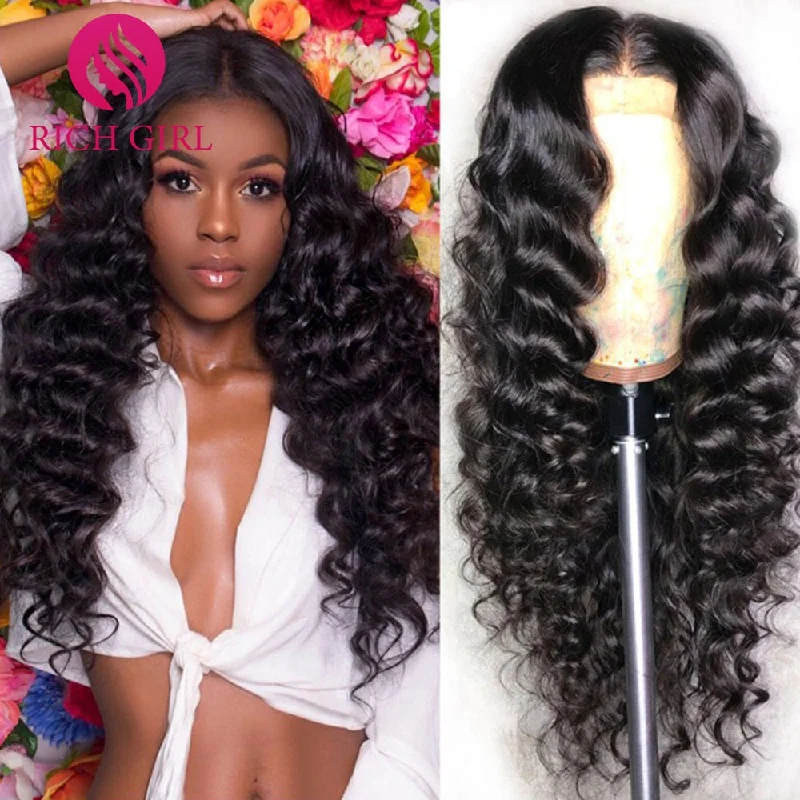 Richgirl Indian Loose Wave 13X6 HD Lace Front Human Hair Wigs For Black Women 4X4 5X5 6X6 Long Loose Deep Wave Lace Frontal Wig