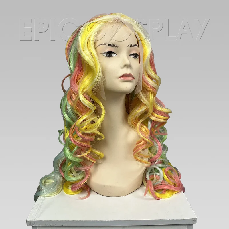 Signature - Yellow Green Coral Multicolor Lace Front Wig