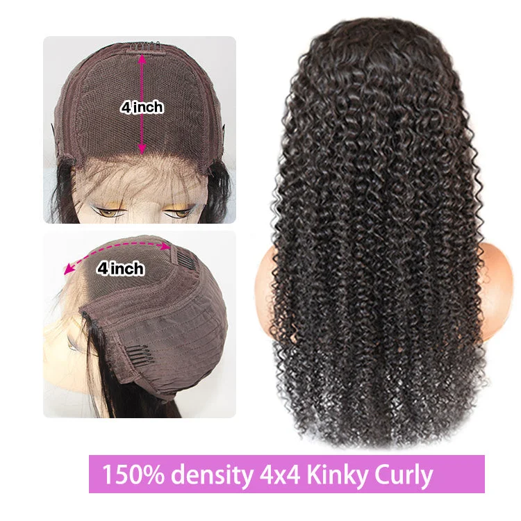 150 density 4x4 Kinky Curly