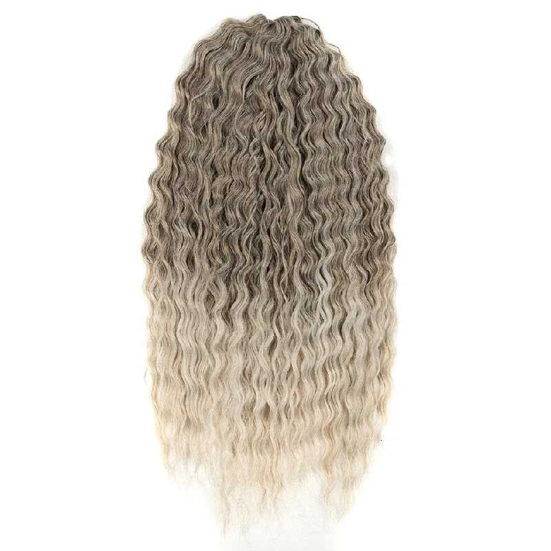 Wholesale colorful heat resistant Deep Wave no weft 24 inches twist braiding hair bundles synthetic hair extension for women