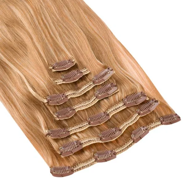 #16/22 Caramel Light Blonde Mix Clip In Hair Extensions 7PCS