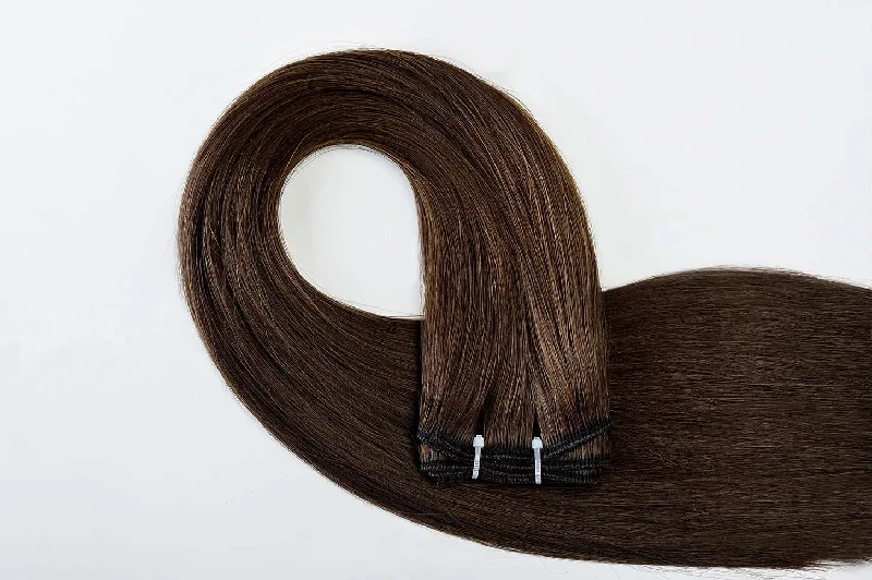 #1BL Darkest Brown Traditional Weft Extensions