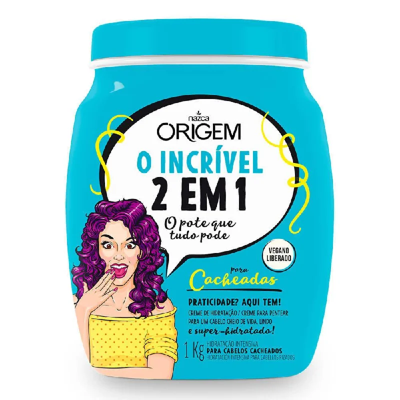 Origem Cacheadas Curly Hair Curls 2 in 1 Vegan Moisturizing Cream 1Kg - Nazca