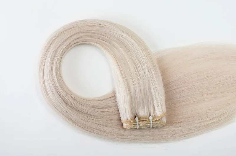 #60 Whitest Ash Blonde Traditional Weft Extensions