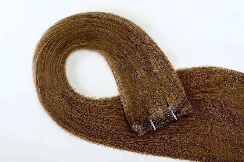 #8 Natural Light Brown Traditional Weft Extensions