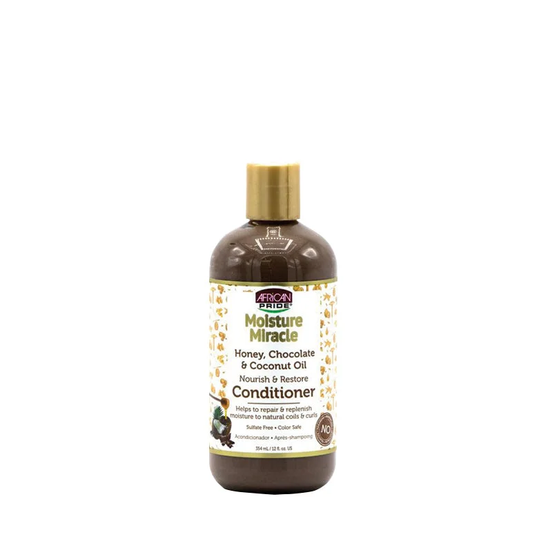 AFRICAN PRIDE MOISTURE MIRACLE Honey, Chocolate & Coconut Oil Conditioner 12oz