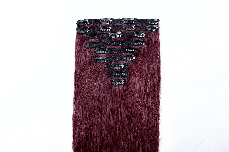 #Burgundy Classic Clip In Hair Extensions 9pcs