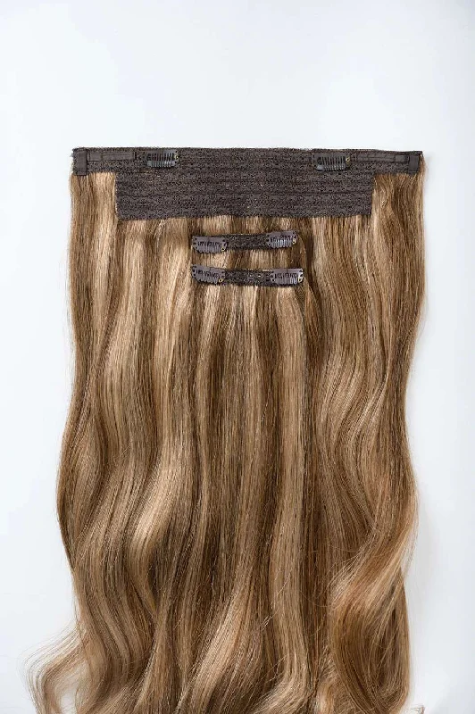 #Chestnut Brown Highlights Classic Halo Hair Extensions