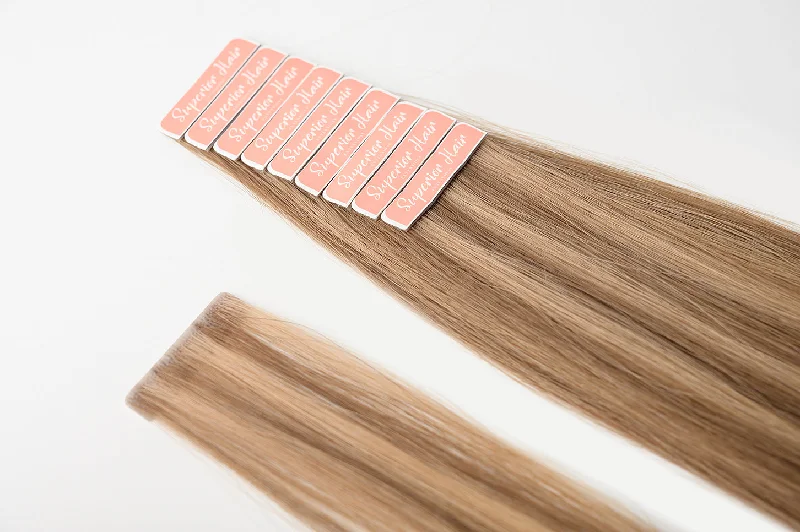 #Chestnut Brown Highlights Invisi Tape Hair Extensions