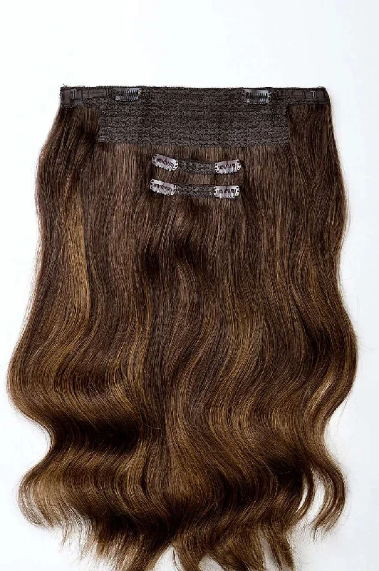 #Chocolate Brown Balayage Classic Halo Hair Extensions