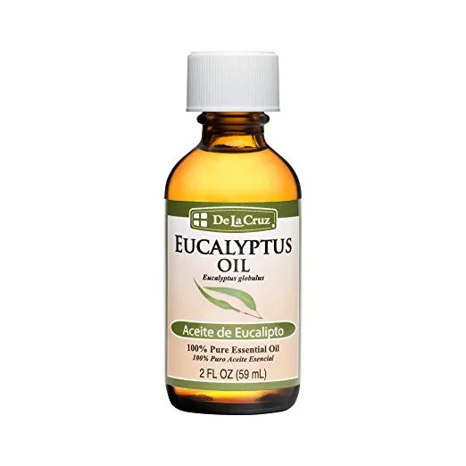 De La Cruz Pure Eucalyptus Essential Oil, Steam Distilled, Bottled in USA 2 FL. OZ