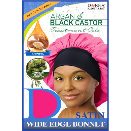 Donna Argan Black Castor Wide Bonnet