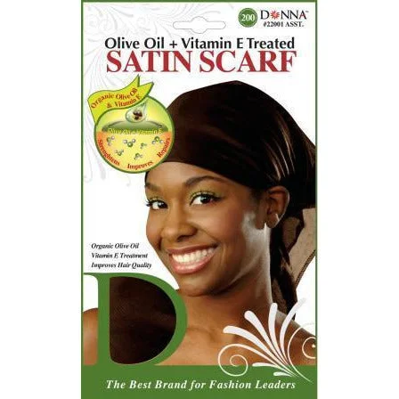 Donna Satin Scarf With Olive Oil Treatment Assorted