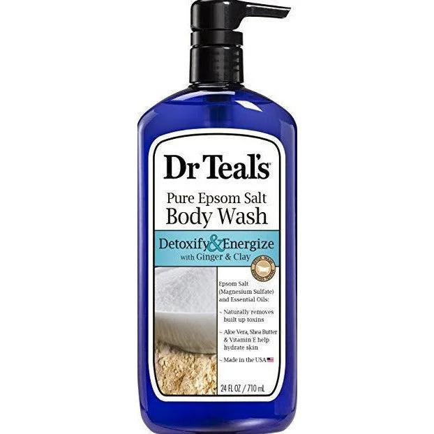 Dr Teal's Ultra Moisturizing Detoxify & Energize With Ginger & Clay Body Wash, 24 Fl Oz