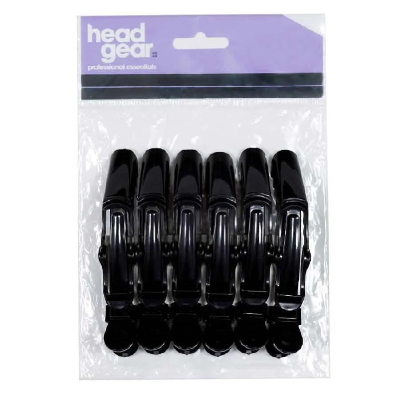 Head-Gear Krock Clips Black  Pack 6