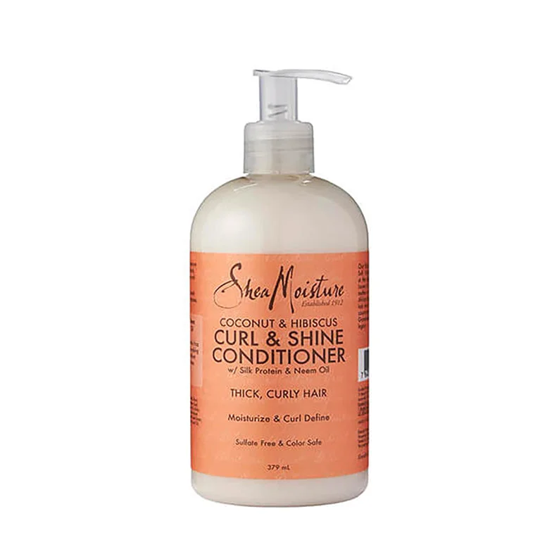 intensive curl hair care-SHEA MOISTURE COCONUT & HIBISCUS Curl & Shine Conditioner 12oz