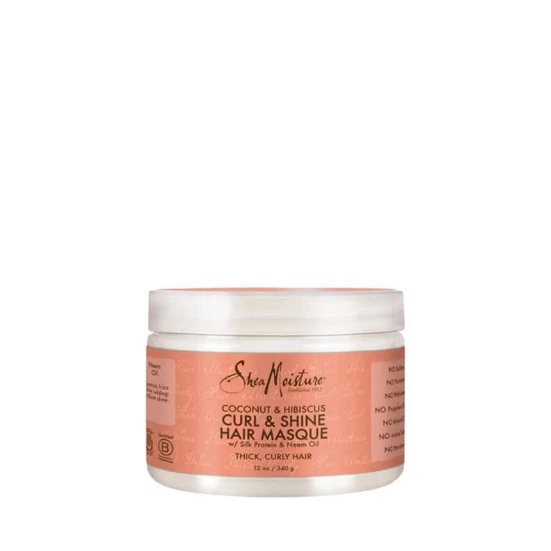 gloss-enhancing hair care-SHEA MOISTURE Coconut&hibiscus Curl&shine Hair Masque 12oz