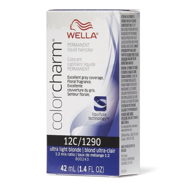 Wella Color Charm 1290 Ultra Light Blonde Liquid Permanent Hair Color - 1.4 Fl Oz