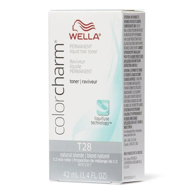 Wella Color Charm T28 Permanent Liquid Hair Toner Natural Blonde - 1.4 Fl Oz