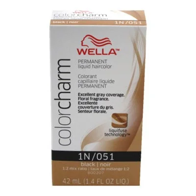 Wella Color Charm 051 Permanent Liquid Hair Color - Black 1.4 Fl Oz