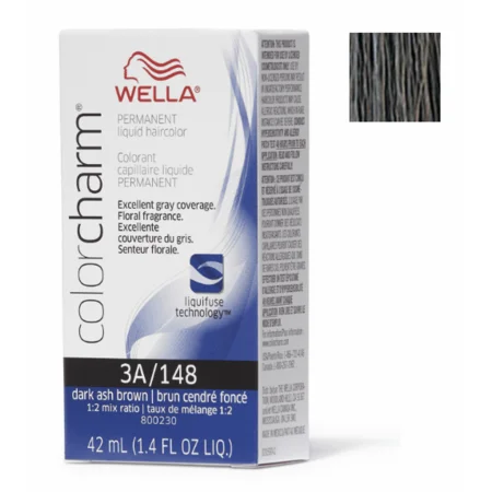 Wella Color Charm 148 Permanent Liquid Haircolor Dark Ash Brown - 1.4 Fl Oz