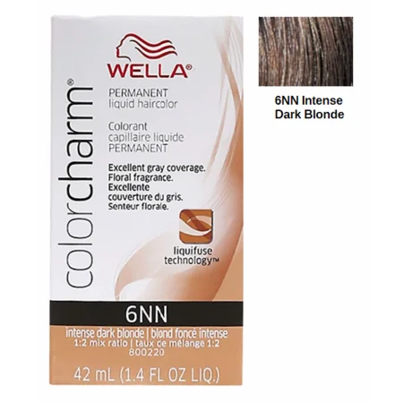 Wella Color Charm 6Nn Permanent Liquid Haircolor Intense Dark Blonde - 1.4 Oz