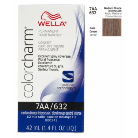 Wella Color Charm 632 Permanent Liquid Haircolor Medium Blonde Intense Ash - 1.4 Oz