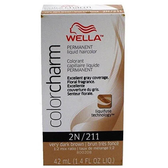 Wella Color Charm 211 Permanent Liquid Haircolor - Very Dark Brown - 1.4 Fl Oz